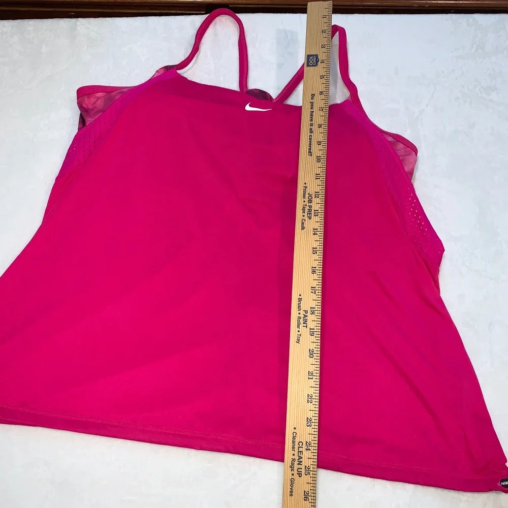 Nike Pink Racerback Swim Tankini Top with White Swoosh